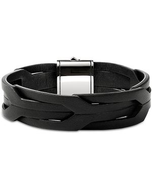 John Hardy Sterling Icon Braided Leather Bracelet - Black