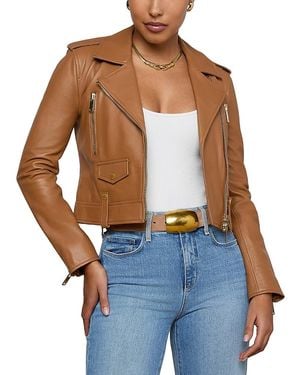 L'Agence 'Agence Blakely Leather Biker Jacket - Blue