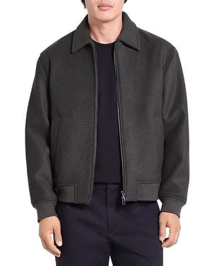 Theory Melton Wool Bomber Jacket - Gray