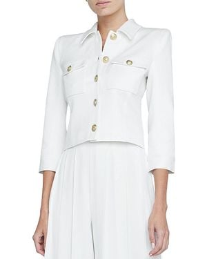L'Agence Kumi Button Front Crop Jacket - White