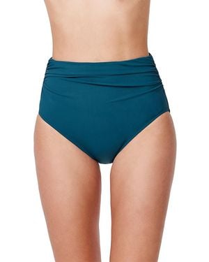 Gottex Tutti Frutti Shirred High Waist Bikini Bottom - Blue