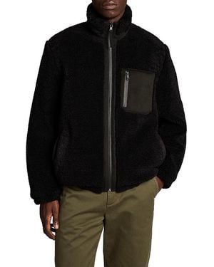 Vince Faux Sherpa Zip Jacket - Black