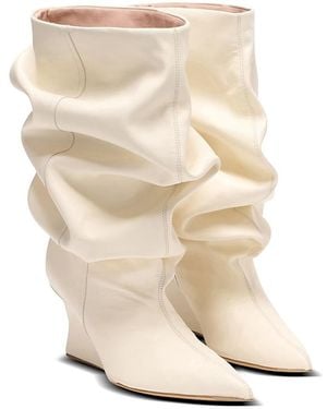 Balmain Wedge Ankle Boots - Natural
