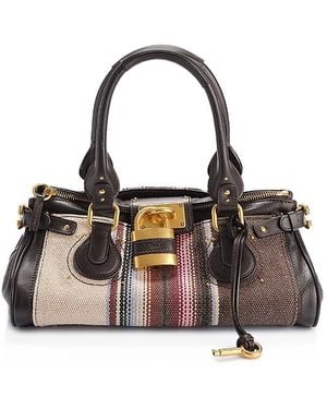 Chloé Paddington Striped Tapestry & Leather Shoulder Bag - Multicolor