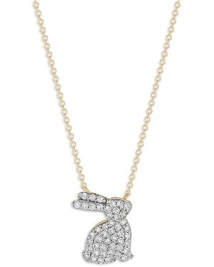 Phillips House 14K Diamond Mini Bunny Necklace, 0.24 Tcw - White