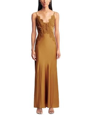Shona Joy Simona Lace Slip Maxi Dress - Brown