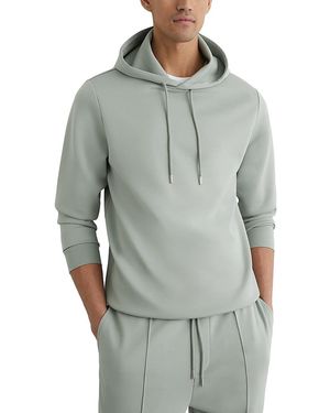 Reiss Interlock Drawstring Hoodie - Gray