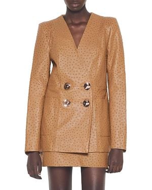 AS by DF Nadine Upcycled Leather Blazer - Brown