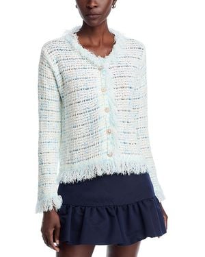 Nancy Yang Fringe Cardigan Top - Blue