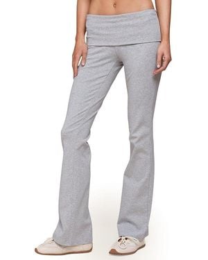 Edikted Ivanne Foldover Flared Pants - Blue