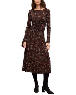 M.M.LaFleur M. M.Lafleur Johnna Printed Jersey Ruched Dress - Brown