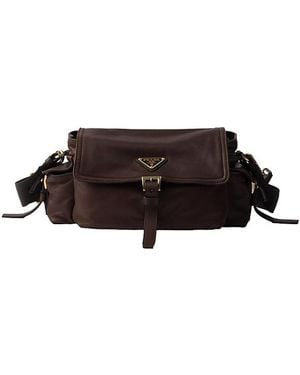 Prada Medium Explore Nappa Leather Shoulder Bag - Brown