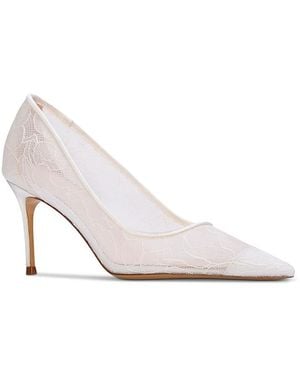 Black Suede Studio Pointed Classic Pumps - White