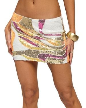 Edikted Kamryn Abstract Sequin Mini Skirt - Multicolor