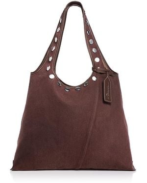 3.1 Phillip Lim Large Washed Denim Market Tote Bag - Brown