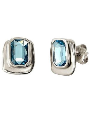 Uno De 50 Rectangle Crystal Earrings - Blue