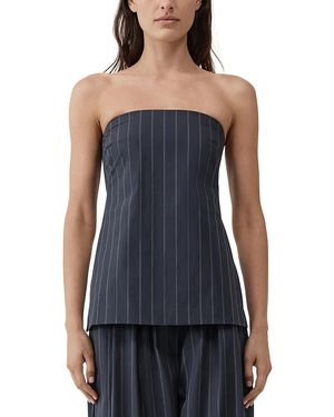 St. Agni Strapless Rouleau Tie Top - Blue