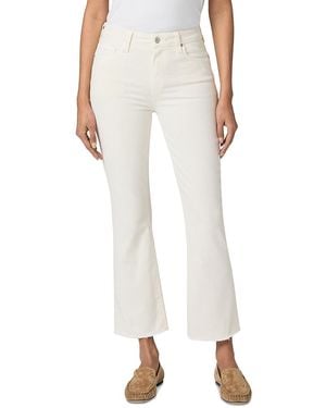 PAIGE Mason Crop Mid Rise Bootcut Raw-Edge Jeans - White