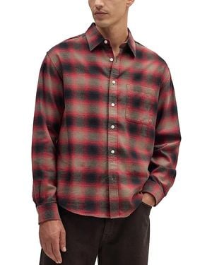NN07 Deon Long Sleeve Button Front Flannel Shirt - Red
