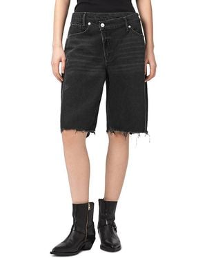 AllSaints Aki Crossover Denim Shorts - Black