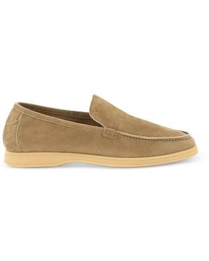 BOGGI Suede Leather Loafers - Natural