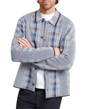 Ted Baker Mosens Check Stitch Button Jacket - Blue