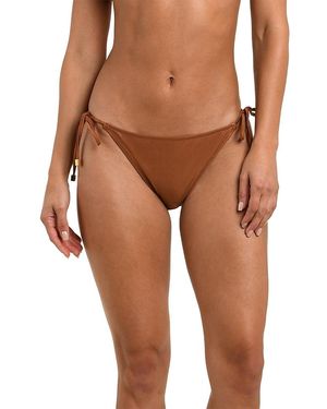 L'Agence Britt Shimmer Side Tie Swim Bottom - Brown