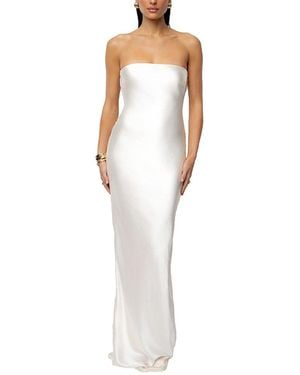 JLUXLABEL Regal Rising Satin Maxi Dress - White