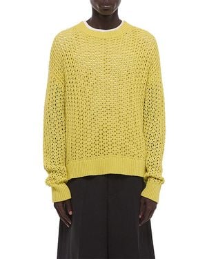 Helmut Lang Open Stitch Crewneck Sweater - Yellow