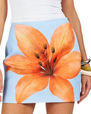 Line & Dot Avah Mini Skirt - Orange