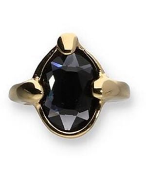Uno De 50 Plated Ring With Faceted Crystal - White
