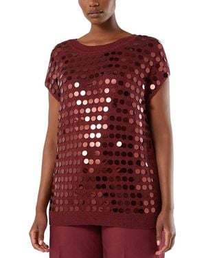 Marina Rinaldi Mrsvisone Sequin Top - Red
