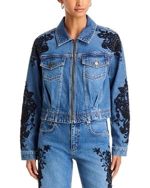 Ramy Brook Jannah Beaded Denim Jacket - Blue