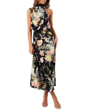 Petal & Pup Anabelle Halter Neck Midi Dress - Black