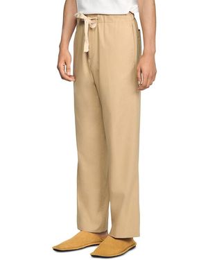 Sandro Wide Fit Cotton Rope Pants - Natural