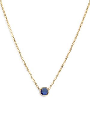 Zoe Lev 14K Birthstone Solitaire Pendant Necklace, 16-18 - Metallic