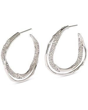 Alexis Solanales Crystal Twist Hoop Earrings - Metallic