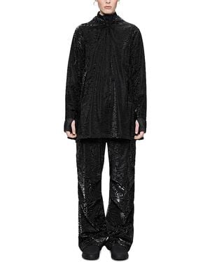 Rains Hooded A-Line Rain Jacket - Black