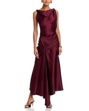 Victoria Beckham Asymmetric Draped Midi Dress - Purple