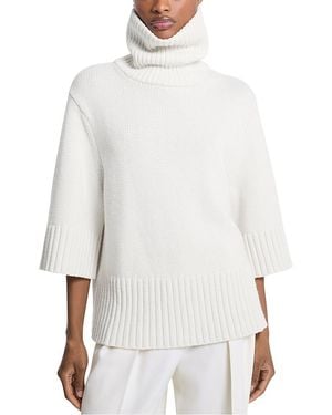 Michael Kors Cashmere Funnel Neck Top - White