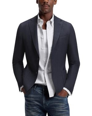 BOSS C-Hanry Wool & Linen Melange Unstructured Slim Fit Suit Jacket - Blue