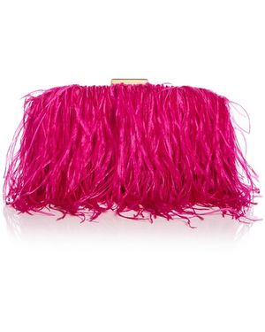 Aqua Feather Clutch - Pink