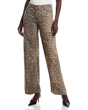 Kobi Halperin Joan Leopard Print Jeans - Brown