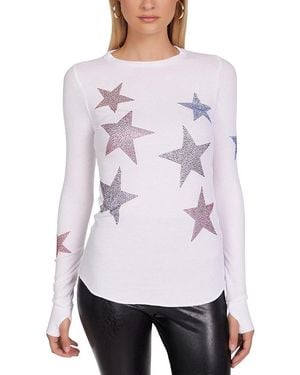 Lauren Moshi Mckinley Color Crystal Multi Stars Top - White