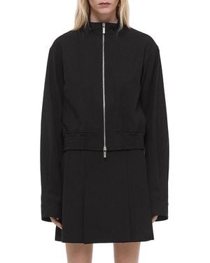 Helmut Lang Gab Bomber Wool Jacket - Black