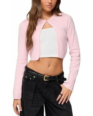 Edikted Jayne Split Front Knit Cardigan - Black