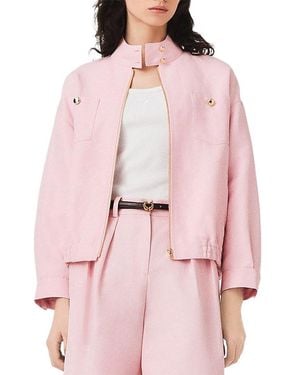 Maje Bezia Oversized Bomber Jacket - Pink