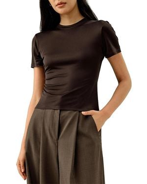 LILYSILK Slim Fitted Silk Jersey Tee - Black