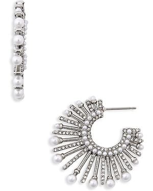 BaubleBar Jordan Sunburst Hoop Earrings - White