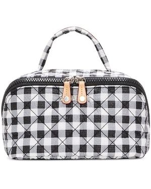 MZ Wallace Metro Accordion Quilted Gingham Cosmetic Case - Metallic